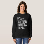 Sweatshirt Present Eat Sleep Softball Basketball Repeat Boys (Devant entier)