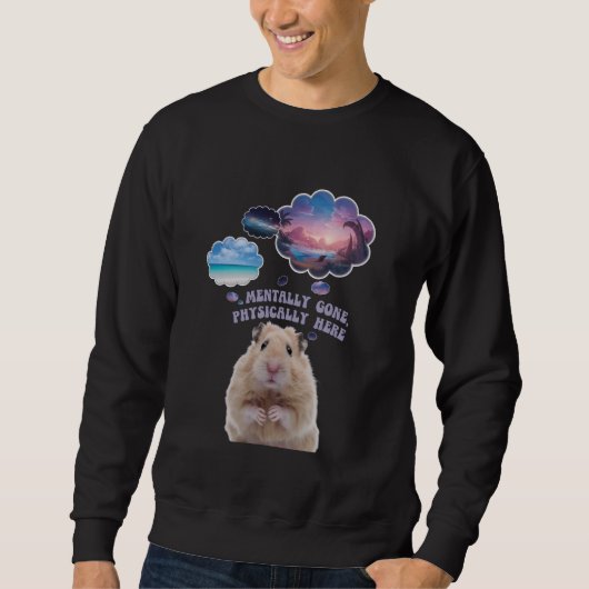 Sweatshirt Présentation de mème Hamster mème mignon esthétiqu (Devant)