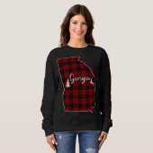 Sweatshirt Présentation de Noël pour Maman Papa Red Plaid Dee (Devant entier)