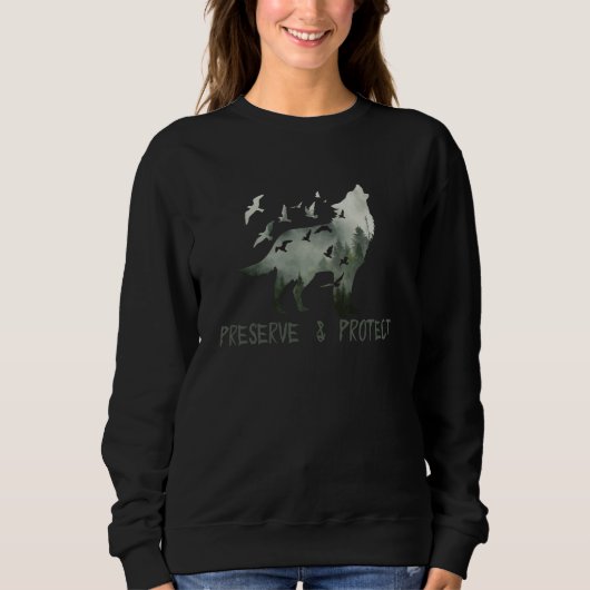 Sweatshirt Préserver et protéger le loup du parc national (Devant)