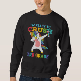 Sweatshirt Prêt à déchirer la 3e année Licorne Mignonne Écoli
