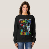 Sweatshirt Prêt à Explorer Maternelle Astronaute Mignon Dos (Devant entier)