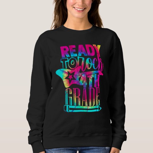 Sweatshirt Prêt À Rouler La 4E Année À L'École Tea Tea Tea Te (Devant)