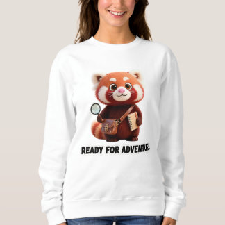 Sweatshirt Prêt pour l'aventure Panda Rouge Explorateur Migno