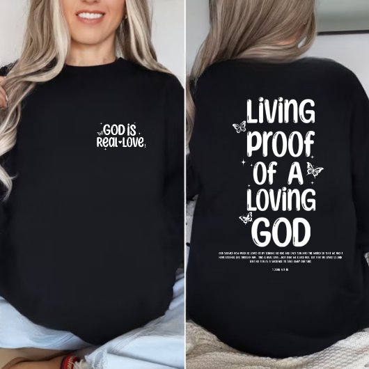 Sweatshirt Preuve vivante d'un papillon de Dieu aimant