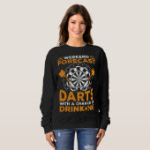Sweatshirt Prévisions de week-end fléchettes avec une chance (Devant entier)