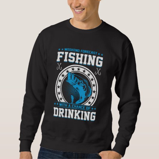Sweatshirt Prévisions de week-end Pêche et Boisson Design (Devant)