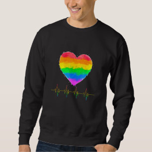 Sweatshirt Pride Coeur Beat Pulse LGBTQ Community Pride Rainb