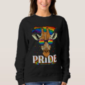 Sweatshirt Pride Giraffe LGBTQ Rainbow Flag Pride Month Anima (Devant)