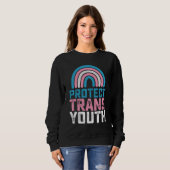 Sweatshirt Pride LGBT Protéger les jeunes transgenres transge (Devant entier)