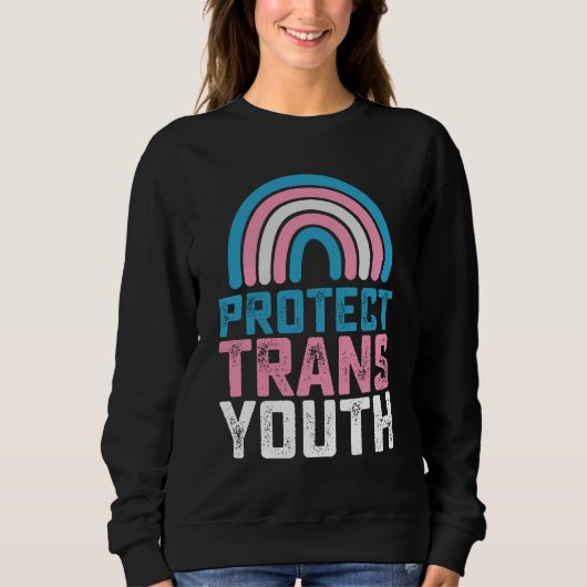 Sweatshirt Pride LGBT Protéger les jeunes transgenres transge (Devant)
