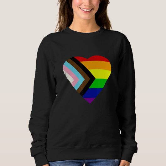 Sweatshirt Pride Progress Rainbow Flag LGBT + Trans und Queer (Devant)