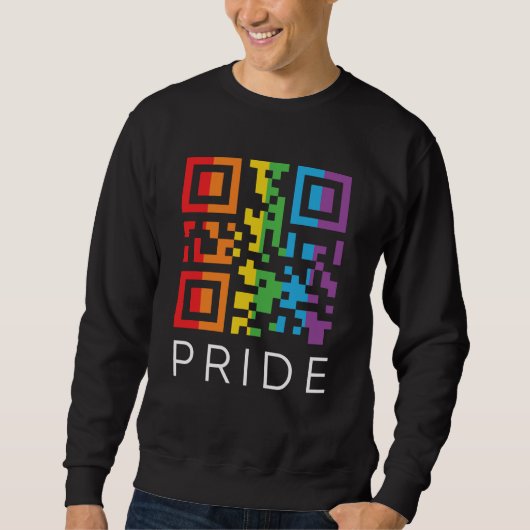 Sweatshirt Pride Rainbow QR Code LGBTQIA+ (Devant)