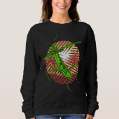 Sweatshirt Prier Mantis Retro Moderne et Vert Insect Bug (Devant)