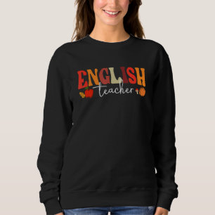 Sweatshirt Prof Enseignant Anglais Rétro Groovy Vibrations Au