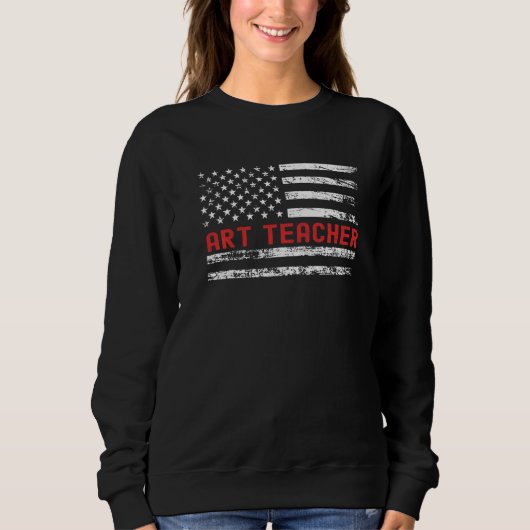 Sweatshirt Professeur d'art Drapeau des États-Unis Profession (Devant)