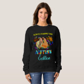 Sweatshirt Professeur d'autisme Sloth Learning Edition spécia (Devant entier)
