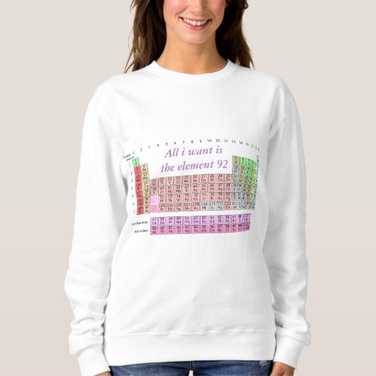 Sweatshirt Professeur de Chimie - Tableau Périodique Professe (Devant)