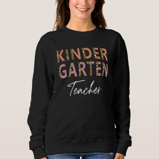 Sweatshirt Professeur de maternelle léopard Kinder retour à l (Devant)