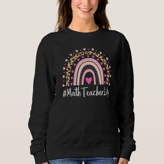 Sweatshirt Professeur de mathématiques Empreinte de léopard d (Devant)
