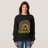 Sweatshirt Professeur de maths Rainbow Leopard Math Est Mon J (Devant entier)