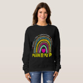 Sweatshirt Professeur de maths Rainbow Leopard Math Est Mon J (Devant entier)