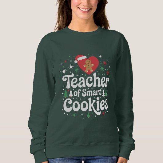 Sweatshirt Professeur de Noël de biscuits intelligents (Devant)