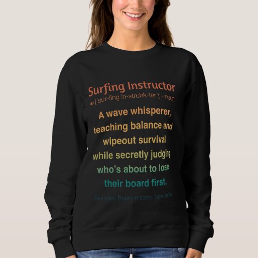 Sweatshirt Professeur de surf drôle (Devant)