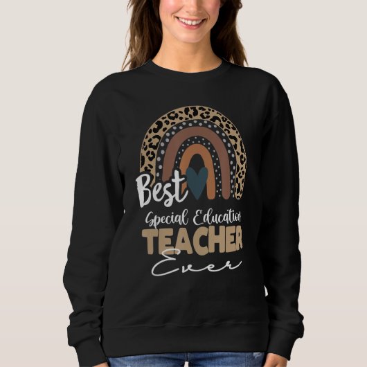 Sweatshirt Professeur d'éducation spéciale Boho Rainbow Teach (Devant)