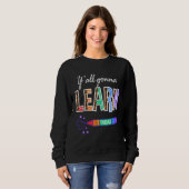 Sweatshirt Professeur Leopard Premier Jour De L'École Y'All G (Devant entier)