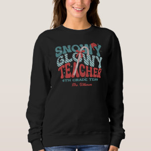Sweatshirt Professeur lumineux enneigé Noël Rétro
