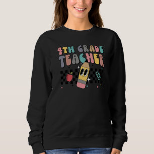 Sweatshirt Professeur rétro groovy de quatrième année heureux