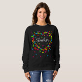 Sweatshirt Professeur Sensibilisation à l'autisme 100 jours c (Devant entier)