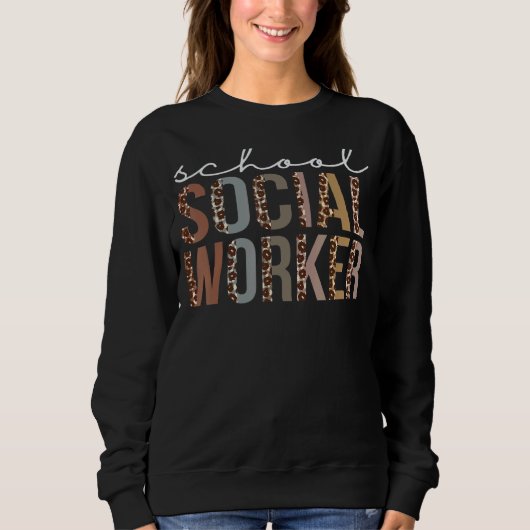 Sweatshirt Professeur Social À L'École Leopard Appréciation P (Devant)