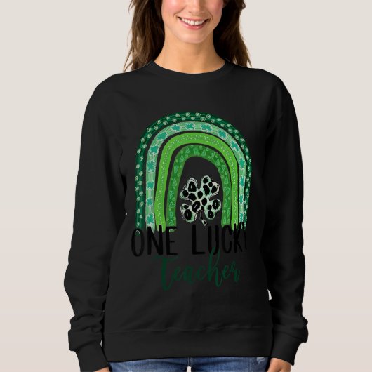 Sweatshirt Professeur Un Lucky Green Leaf C Rainbow St patric (Devant)