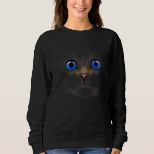 Sweatshirt Profitez de Cool Bleu Bleu Cat Eyes Graphic Design