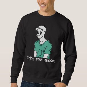 Sweatshirt Profitez de votre ado noir dimanche
