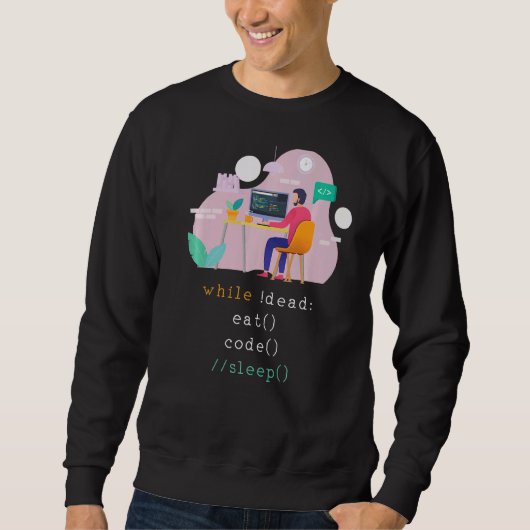 Sweatshirt Programmation Eat Sleep Coding Professionnel (Devant)