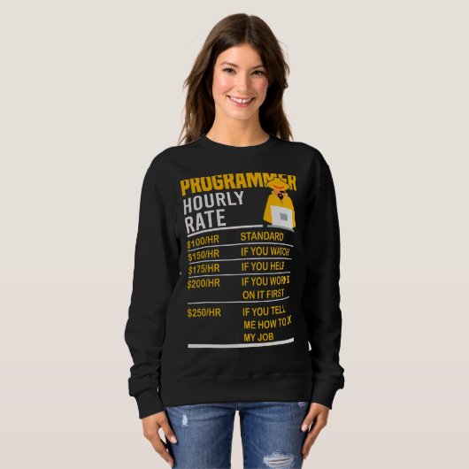 Sweatshirt Programmer Horaire Coder Programmation Mème Dire (Devant entier)
