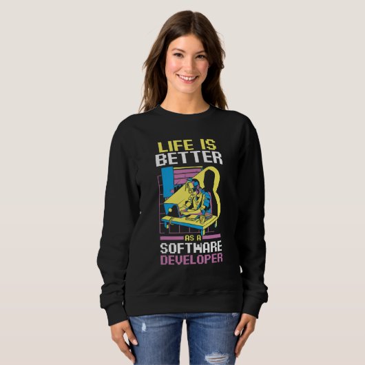 Sweatshirt Programmeur codant en tant que développeur de logi (Devant entier)