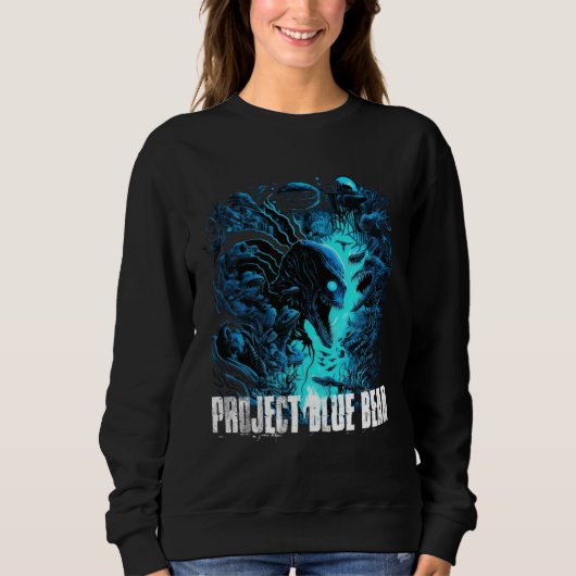 Sweatshirt Project Blue Beam Fake Alien Invasion (Devant)