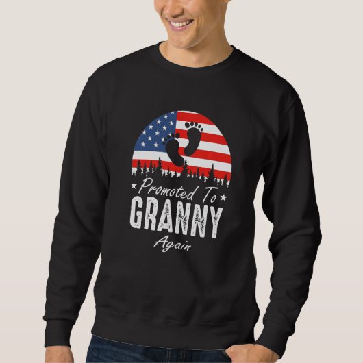Sweatshirt Promoted To Granny Again 2024 US Flag Father's Day (Devant)