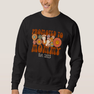 Sweatshirt Promoted To Mommy 2023 Groovy Pregnancy Announceme