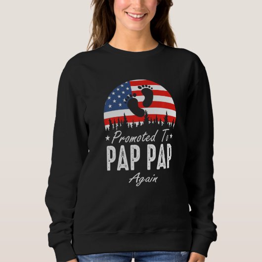 Sweatshirt Promoted To Pap Pap Again 2024 US Flag Father's Da (Devant)