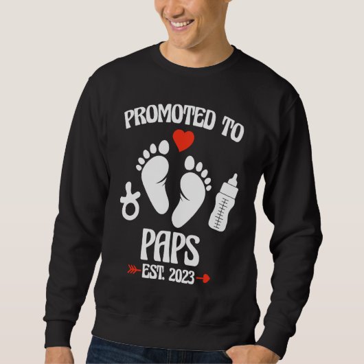Sweatshirt Promoted To Paps 2023 First Time New Grandpa Pregn (Devant)