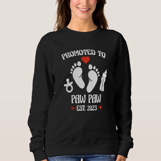 Sweatshirt Promoted To Paw Paw 2023 First Time New Grandpa Pr (Devant)
