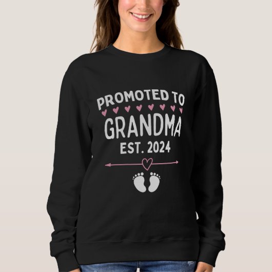 Sweatshirt Promu à Grandma EST.2024 (Devant)