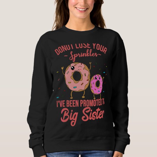Sweatshirt Promu À Grosse Soeur Grossesse Révélation Bébé Ann (Devant)