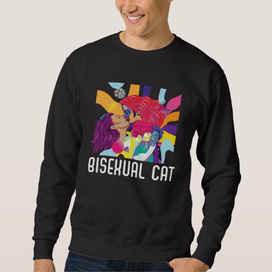 Sweatshirt Propriétaire de chat bisexuel Fierté arc-en-ciel B (Devant)