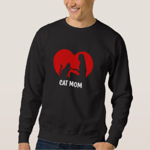 Sweatshirt Propriétaire De Chat Et Chat Avec Coeur Chat Maman